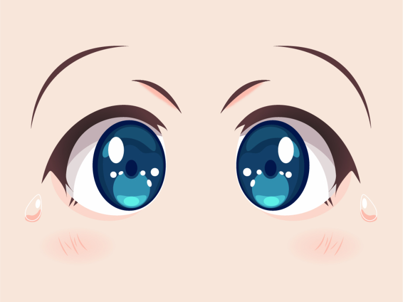 Animestyle eyes Cute beautiful girl Anime  Stock Illustration  71410946  PIXTA