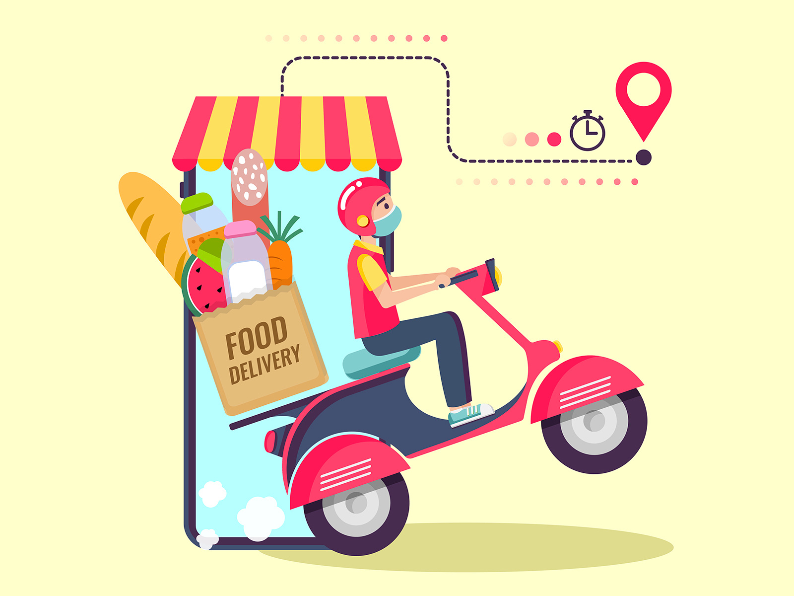 Online food delivery by Elena Baryshkina on Dribbble