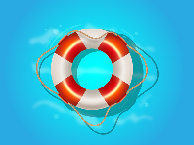 Lifebuoy. Adobe Illustrator tutorial. cute design holiday icon illustration lifebuoy sea summer vector