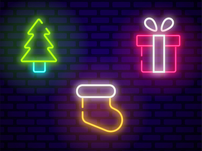 Christmas Neon Icons Adobe Illustrator Tutorial By Elena Baryshkina On Dribbble