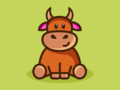 BULL. SYMBOL OF THE YEAR 2021. 2021 brand bull cow cute holiday illustration logo ox symbol vector