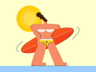 SPORTY GIRL FLAT CHARACTER. Adobe Illustrator Tutorial big body character design fat flat girl graphic design holiday huge illustration summer vector