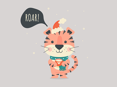 Cute Tiger. The symbol of the year 2022 2022 animal character cute design holiday illustration symbol tiger vector year