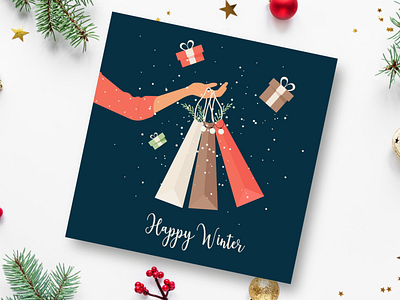 Happy Winter. Greeting card card character cute design gift greeting hand holiday illustration postcard vector winter