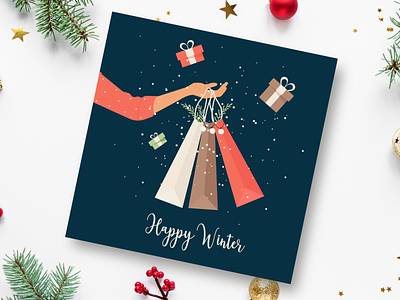 Happy Winter. Greeting card
