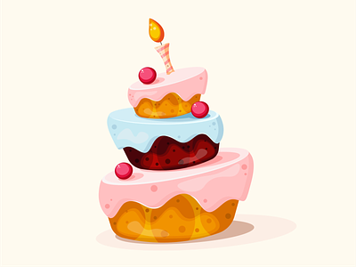 DELICIOUS CAKE | ADOBE ILLUSTRATOR TUTORIAL birthday cake cartoon cute delicious design graphic design holiday illustration party sweet tasty vector