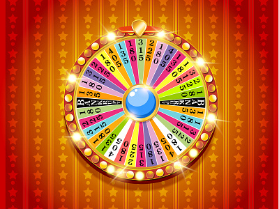 Wheel of Fortune casino gold golden illustration lamps shine slot vector wheel of fortune win winner