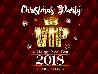 Christmas Party background christmas crown glitter gold golden new year snowflake star vip