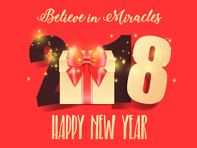 New Year 2018 2018 bow christmas gift gift box miracle new year