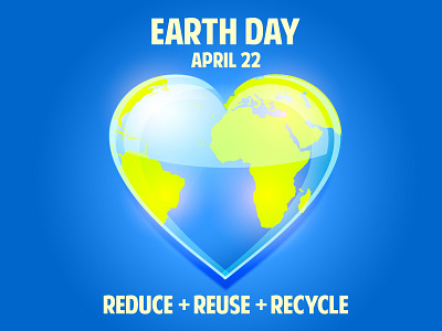 Earth Day april day earth health heart love planet recycle reduce reuse