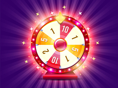 Wheel of Fortune casino gold golden illustration lamps shine slot vector wheel of fortune win winner