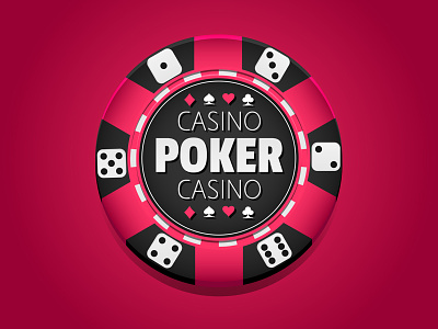 Chip casino chip gambling game graphic design pink poker vector