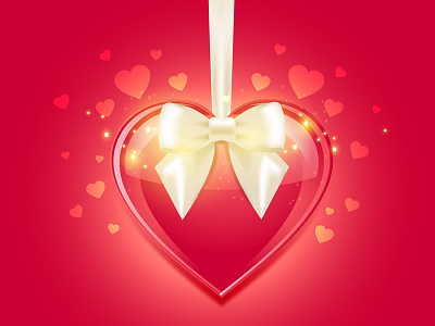 Cute heart with bow bow cute design heart holiday illustration love romantic valentine valentine day vector