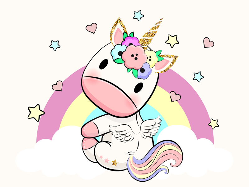 Download Cute unicorn baby. by Elena Baryshkina on Dribbble