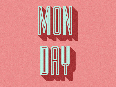 Vintage Monday 3d design illustration monday old pink retro text vector vintage