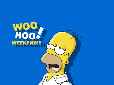 Weekend with Simpsons design family fun funart homer illustration simpson simpsons ui vector weekend
