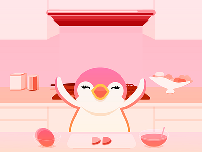 MINISO™ Stay Home Illustration Series 4 colorful covid enfrijoladas illustration illustrator mexican food miniso penguin stayhome tutorial