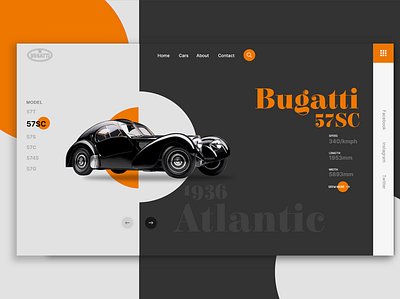 Bugatti Car | Concept Design app art branding design illustration logo typography ui web