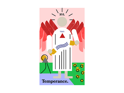 WIP Tarot Card Deck: Temperance abstract card flat geometric minimalism modern occult tarot