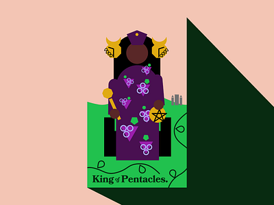WIP Tarot Card Deck: King of Pentacles abstract card color flat geometric minimalism modern occult shapes tarot vivid
