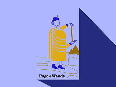 WIP Tarot Card Deck: Page of Wands abstract card color flat geometric minimalism modern occult shapes tarot vivid