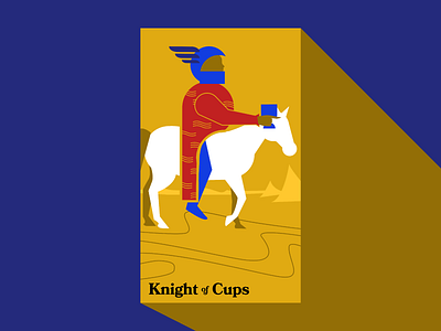 WIP Tarot Card Deck: Knight of Cups abstract card color flat geometric illustration minimalism modern occult shapes tarot
