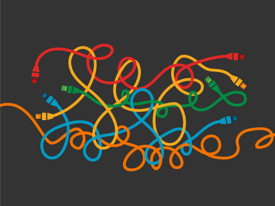Tangled Cables corporate illustration svg topology vector
