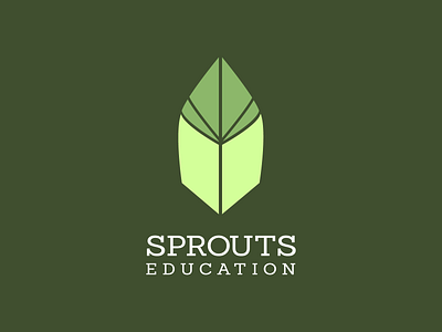 Sprouts Education Logo books education education logo greens leaves minimal minimalisticlogo