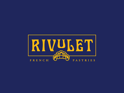 Rivulet Logo artnouveau branding french gold logo navy