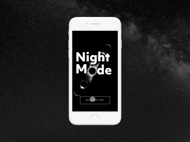 Night Mode App app app animation app concept blackandwhite creativejam ui