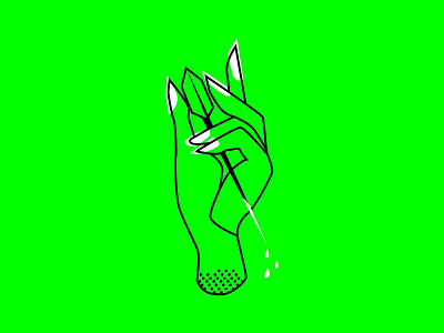 Inktober 2018: Poisonous Hand hand inktober inktober2018 neon neon green vector