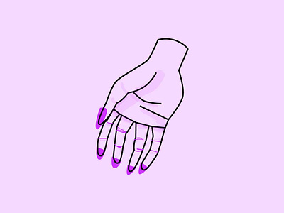 Inktober 2018: Tranquil Hand flat hand illustration inktober 2016 inktober 2018 inktober2018 purple tranquil