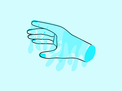 Inktober 2018: Drooling Hand drooling flat hand illustration inktober inktober 2018