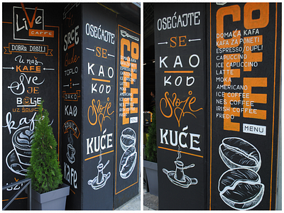 Live Caffe Lettering Mural art board chalk hand handlettering lettering mural sb creative studio streetart type typography wallart