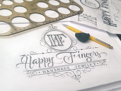 Happyfingers S design hand handlettering letters logo logotype sb creative studio sketch typography