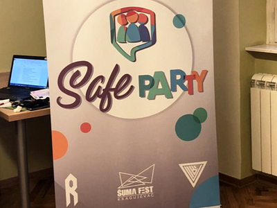 Safe party baner baner branding design graphic design illustration logo logotype sb creative studio