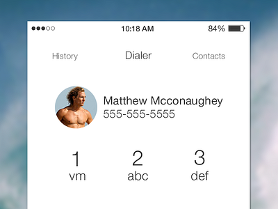 Phone Dialer (ios7) basic clean dial flat ios 7 minimal mobile ui phone simple texture