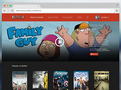 Netflix home page