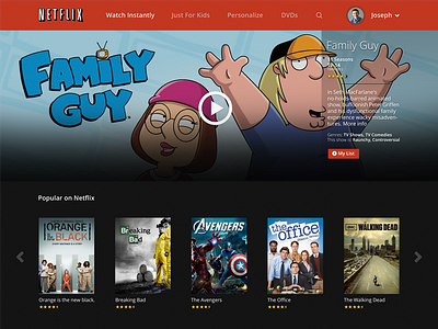 Netflix home page