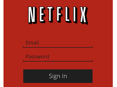 Netflix Sign In flat design html5 mobile netflix player redesign register sign in ui