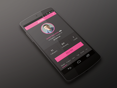 Dribbble Profile android dribbble gui holo mobile psd redesign simple ui user interface