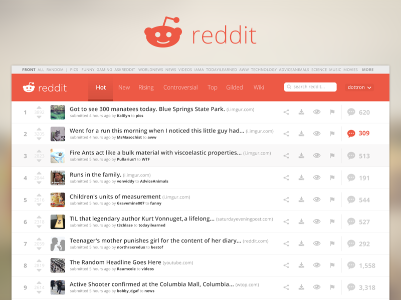 reddit redesign by Joseph A Barrientos on Dribbble