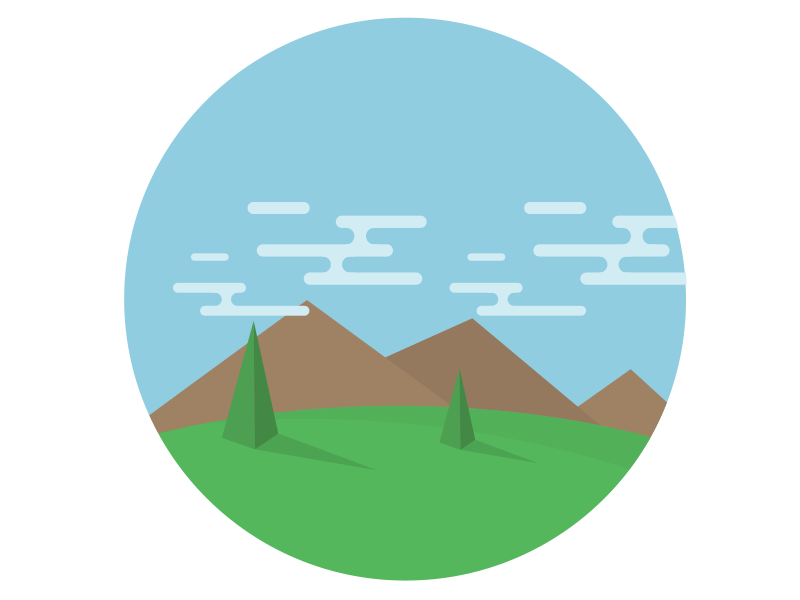 Clouds Moving [GIF] animated flat flat design gif illustration photoshop shadow tree