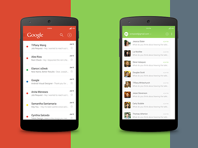 Android 5.0 Concept (WIP) android android 5.0 clean gmail google hangouts message redesign responsive