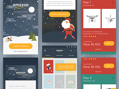 Amazon Advent Concept advent amazon app christmas ecommerce material mobile shopping sleek