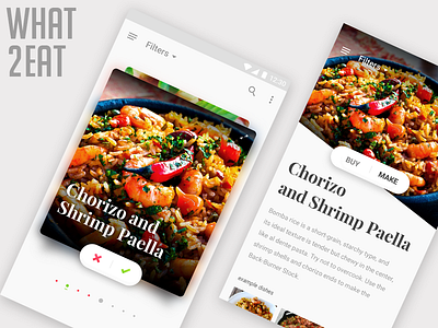 What 2 Eat (WIP) app card chef cooking food minimal mobile restaurant tinder ui ux