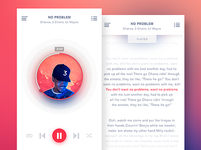 Music Player - Inspiration (Video attached) android app clean glow inspiration mobile music player shadow ui ux