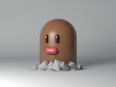 Diglett 3d animation c4d cinema 4d modeling pokemon render