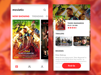 Movie Ticket app concept