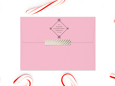 Diamond Snowflake Holiday Stamp address stamp christmas christmas cards custom address stamp envelope holiday holiday cards snail mail